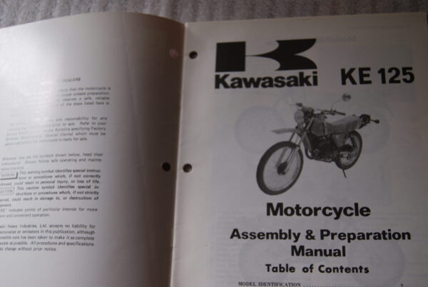 Kawasaki KE125 Assembly & Preparation Manual - Image 2