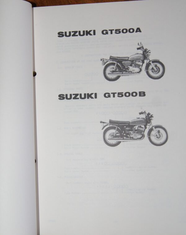 Suzuki GT500A, GT500B Ersatzteil Katalog - Image 2