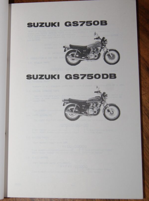 Suzuki GS750B, GS750DB Ersatzteil Katalog - Image 2