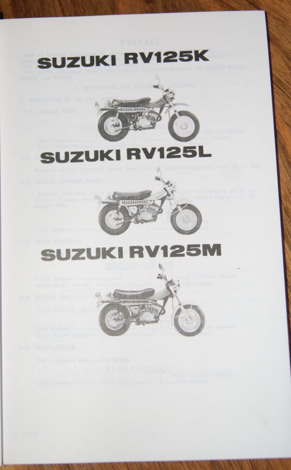 Suzuki RV125K, RV125L, RV125M Ersatzteil Katalog - Image 2