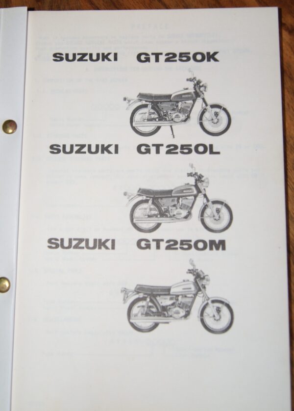 Suzuki GT250K, GT250L, GT250M Ersatzteil Katalog - Image 2