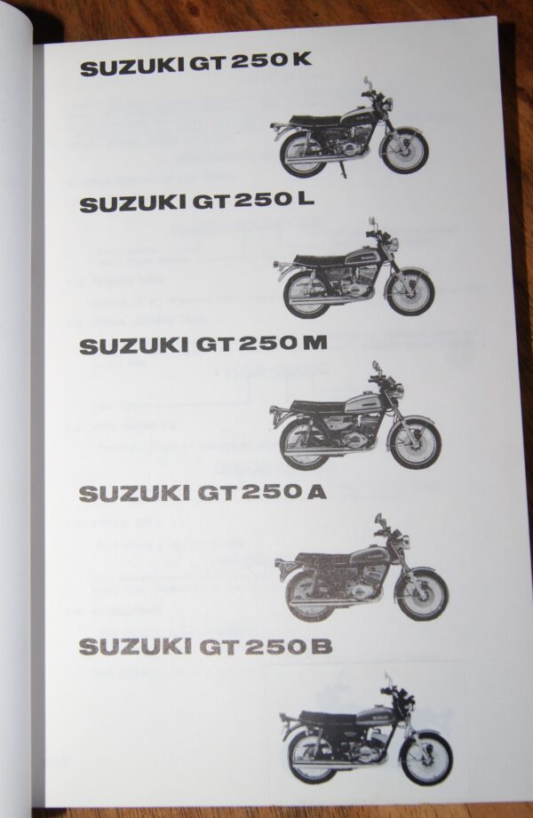 Suzuki GT250K, GT250L, GT250M, GT250A, GT250B Ersatzteil Katalog - Image 2