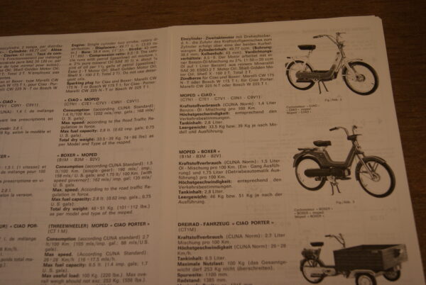 Piaggio Ciao C7-C9, Boxer B1M-B2V-B3M, Ciao Porter CT Werkstatt Handbuch - Image 3