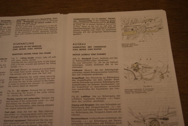Piaggio Ciao C7-C9, Boxer B1M-B2V-B3M, Ciao Porter CT Werkstatt Handbuch - Image 4