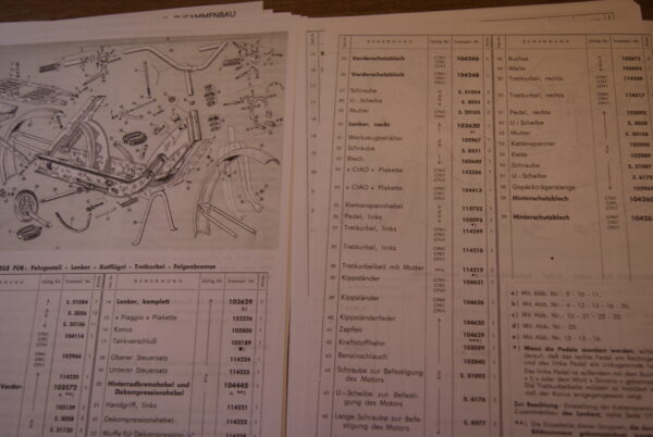 Piaggio Ciao C7-C9 Werkstatt Handbuch / Ersatzteile - Image 7