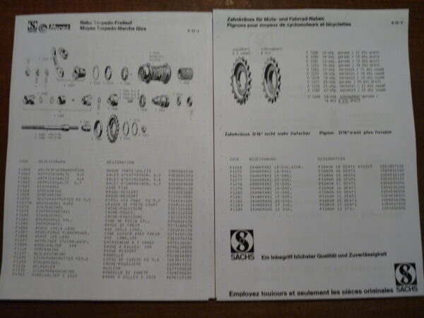 Sachs Nabe V905, H906, HR90V, HR905, Torpedo Freilauf Ersatzteil Liste - Image 4