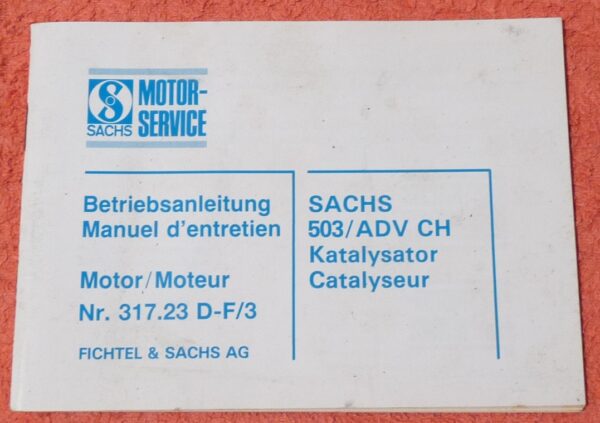 Sachs 503/ADV CH Kat Betriebsanleitung
