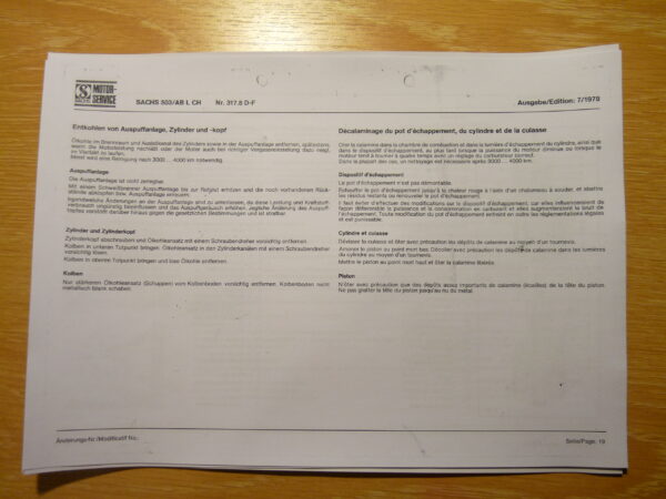 Sachs 503 ABL CH Reparaturanleitung Seite 19-28