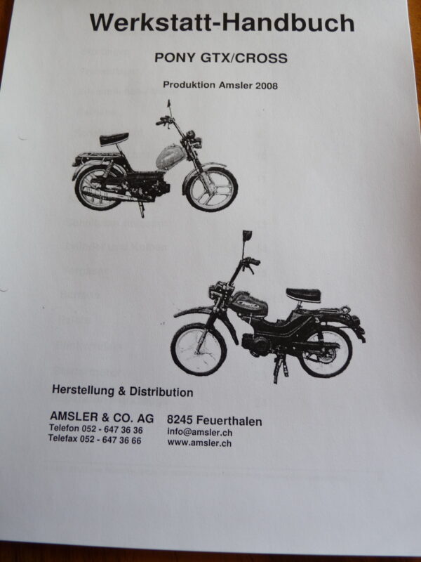 Pony GTX Cross Beta Motor Werkstatt Handbuch